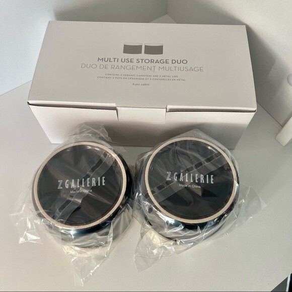 Z Gallerie Multi Use Storage Duo Canisters - Picture 4 of 5